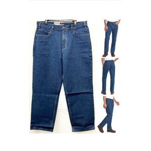 Kirkland Signature Jeans Men 42 X 32 Blue Denim 5-Pockets High-Rise Straight Leg